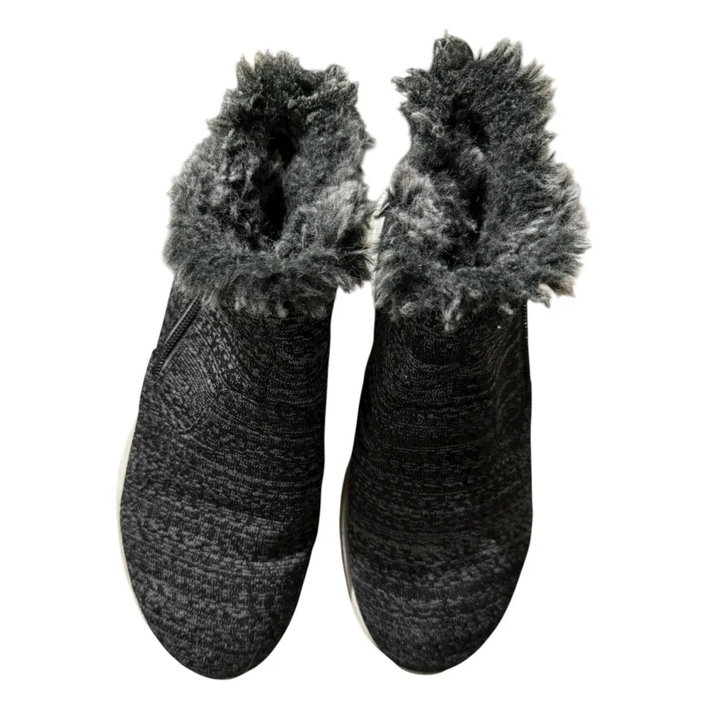 Telic Apres-Ski Recovery Comfort Boot Granite Gray SZ 8 Ankle High top Faux Fur